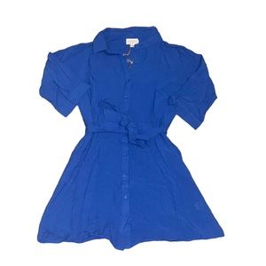 Everly royal blue shirt dress